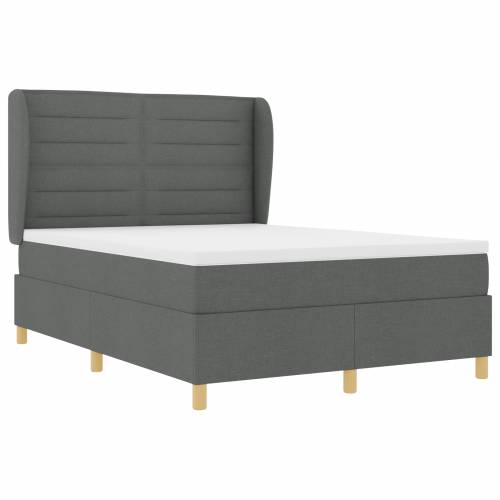 Box Spring Krevet s Madracem Tamno Siva 140x200 cm Tkanina Cijena