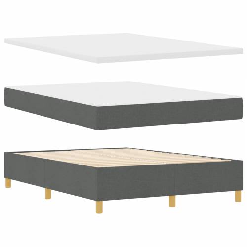 Box Spring Krevet s Madracem Tamno Siva 140x200 cm Tkanina Cijena