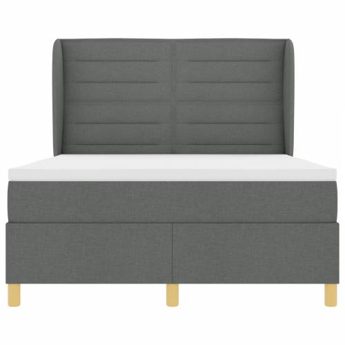 Box Spring Krevet s Madracem Tamno Siva 140x200 cm Tkanina Cijena