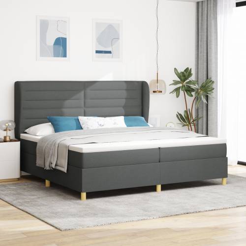 Boks spring krevet s madracem tamnosiv 200x200 cm tkanina Cijena