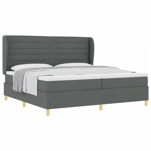 Boks spring krevet s madracem tamnosiv 200x200 cm tkanina Cijena