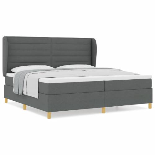 Boks spring krevet s madracem tamnosiv 200x200 cm tkanina Cijena