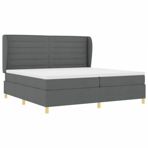 Boks spring krevet s madracem tamnosiv 200x200 cm tkanina Cijena
