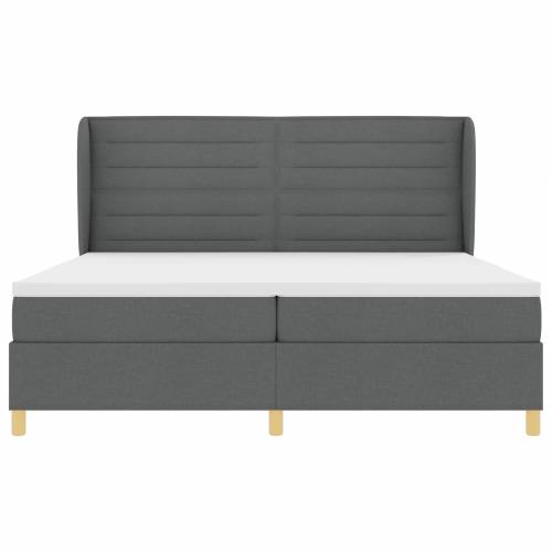 Boks spring krevet s madracem tamnosiv 200x200 cm tkanina Cijena