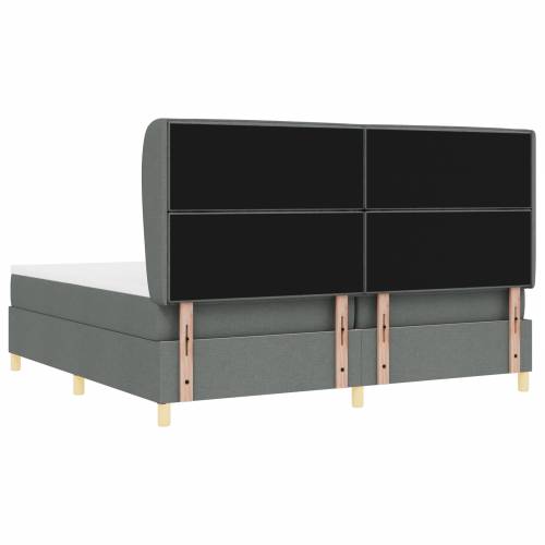 Boks spring krevet s madracem tamnosiv 200x200 cm tkanina Cijena