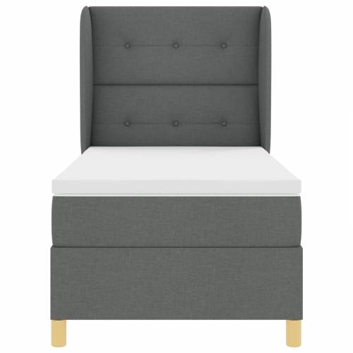 Box Spring krevet s madracem Tamno siva 80x200 cm Tkanina Cijena