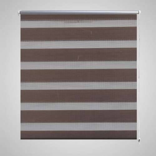 Rolo smeđe zavjese sa zebrastim linijama 100 x 175 cm Cijena