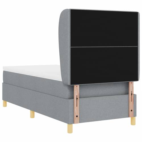 Box Spring Krevet s Madracem Svjetlosiva 90x190 cm Tkanina Cijena