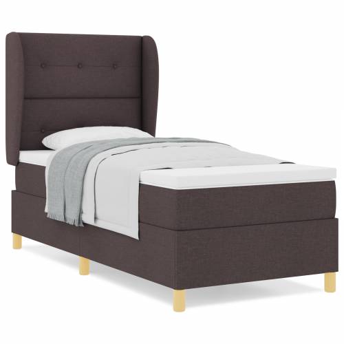 Box Spring Krevet s Madracem Tamno Smeđa 90x200 cm Tkanina Cijena