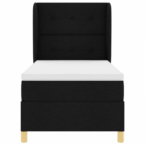 Box Spring Krevet s Madracem Crna 100x200 cm Tkanina Cijena