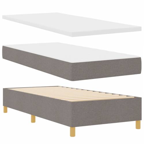 Krevet s uzdignutim podestom s madracem Taupe 100x200 cm Tkanina Cijena