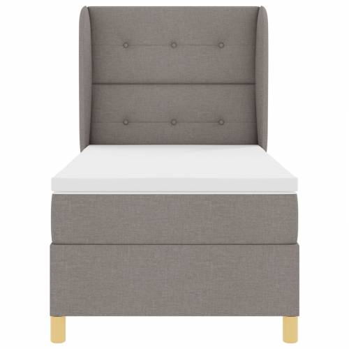 Krevet s uzdignutim podestom s madracem Taupe 100x200 cm Tkanina Cijena