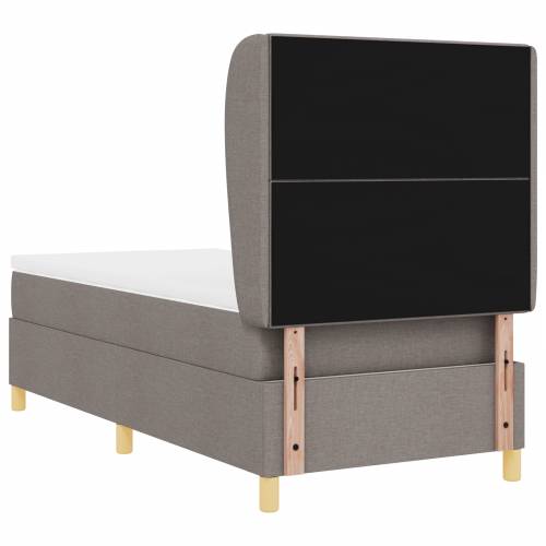 Krevet s uzdignutim podestom s madracem Taupe 100x200 cm Tkanina Cijena
