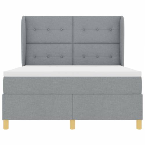 Box Spring Krevet s Madracem Svijetlosiva 140x190 cm Tkanina Cijena