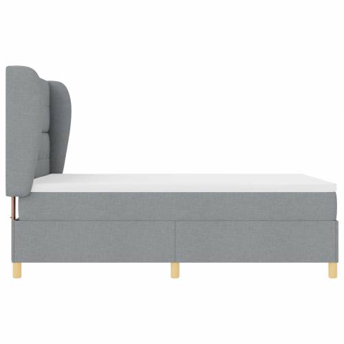 Box Spring Krevet s Madracem Svijetlosiva 140x190 cm Tkanina Cijena