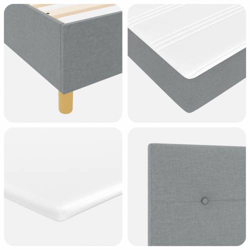 Box Spring Krevet s Madracem Svijetlosiva 140x190 cm Tkanina Cijena