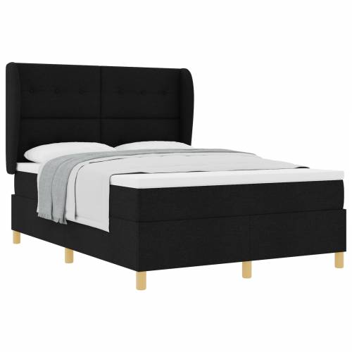 Box Spring Krevet s Madracem Crn 140x200 cm Tkanina Cijena