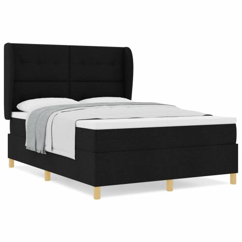Box Spring Krevet s Madracem Crn 140x200 cm Tkanina Cijena