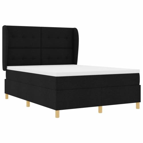 Box Spring Krevet s Madracem Crn 140x200 cm Tkanina Cijena