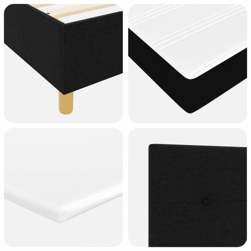 Box Spring Krevet s Madracem Crn 140x200 cm Tkanina Cijena