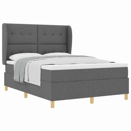 Krevet s podnicom i madracem Tamno siva 160x200 cm Tkanina Cijena