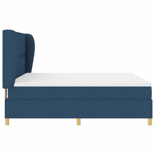 Plavi Box Spring Krevet s Madracem 180x200 cm Tkanina Cijena