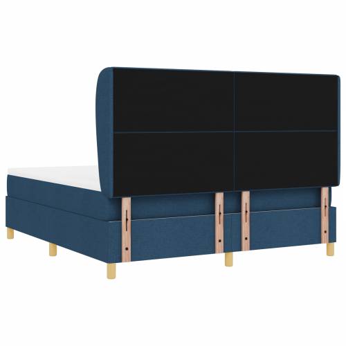 Plavi Box Spring Krevet s Madracem 180x200 cm Tkanina Cijena