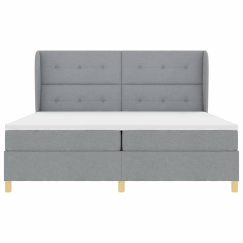 Box spring krevet s madracem u svijetlo sivoj boji, 200x200 cm, tkanina Cijena