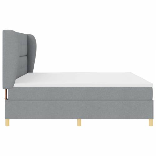 Box spring krevet s madracem u svijetlo sivoj boji, 200x200 cm, tkanina Cijena