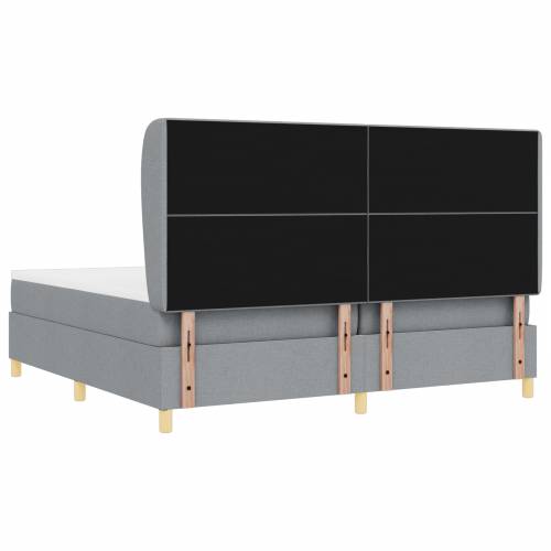 Box spring krevet s madracem u svijetlo sivoj boji, 200x200 cm, tkanina Cijena