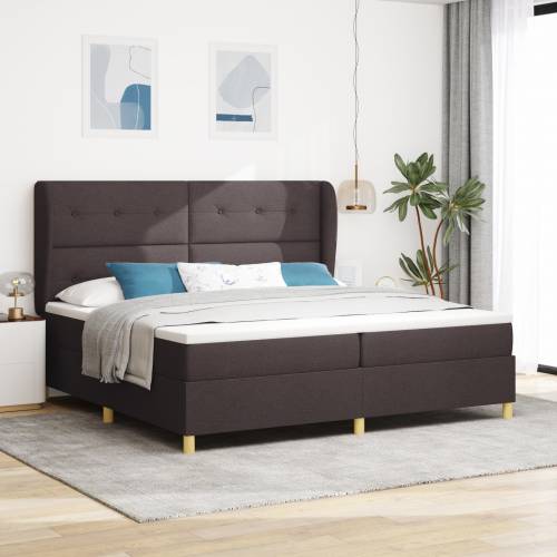 Box Spring Krevet s Madracem - Tamnosmeđi, 200x200 cm, Tkani Cijena