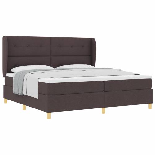 Box Spring Krevet s Madracem - Tamnosmeđi, 200x200 cm, Tkani Cijena