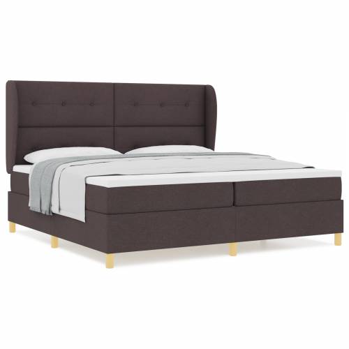 Box Spring Krevet s Madracem - Tamnosmeđi, 200x200 cm, Tkani Cijena
