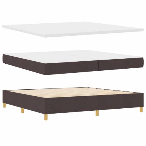 Box Spring Krevet s Madracem - Tamnosmeđi, 200x200 cm, Tkani Cijena