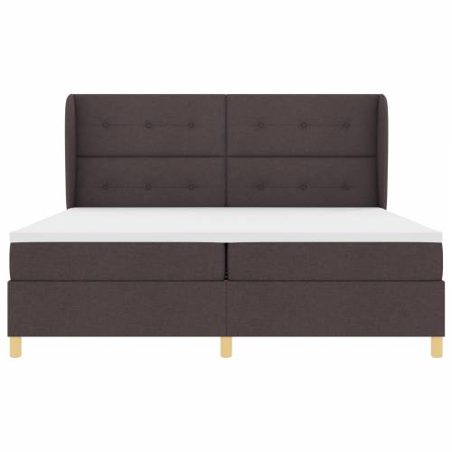 Box Spring Krevet s Madracem - Tamnosmeđi, 200x200 cm, Tkani Cijena
