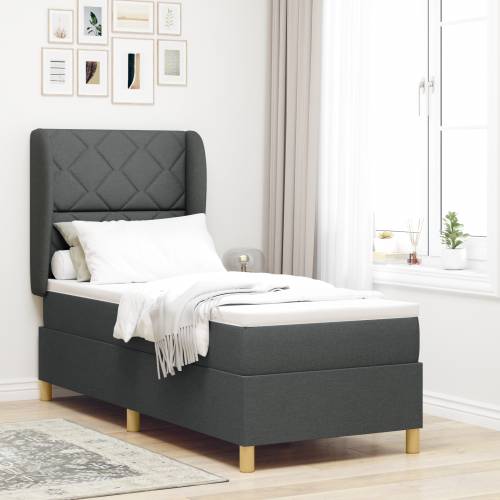 Box Spring Krevet s Madracem Tamno Siva 80x200 cm Tkanina Cijena