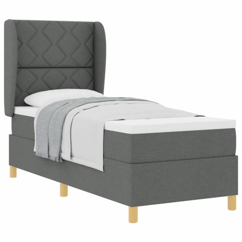 Box Spring Krevet s Madracem Tamno Siva 80x200 cm Tkanina Cijena