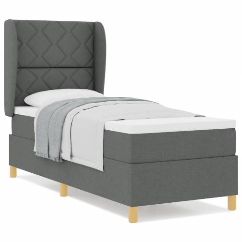 Box Spring Krevet s Madracem Tamno Siva 80x200 cm Tkanina Cijena