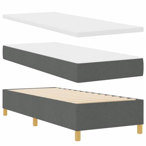 Box Spring Krevet s Madracem Tamno Siva 80x200 cm Tkanina Cijena