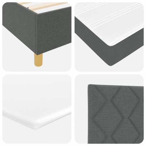 Box Spring Krevet s Madracem Tamno Siva 80x200 cm Tkanina Cijena