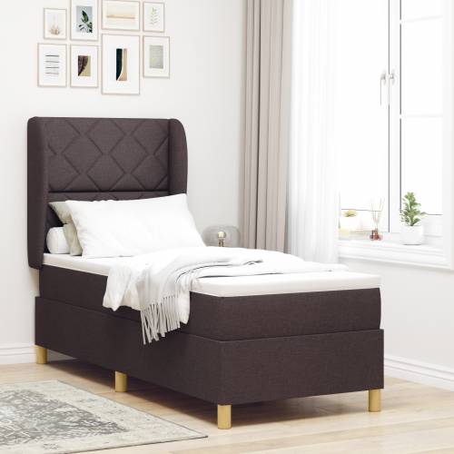 Box Spring Krevet s Madracem Tamnosmeđi 80x200 cm Tkanina Cijena