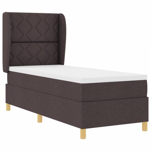 Box Spring Krevet s Madracem Tamnosmeđi 80x200 cm Tkanina Cijena