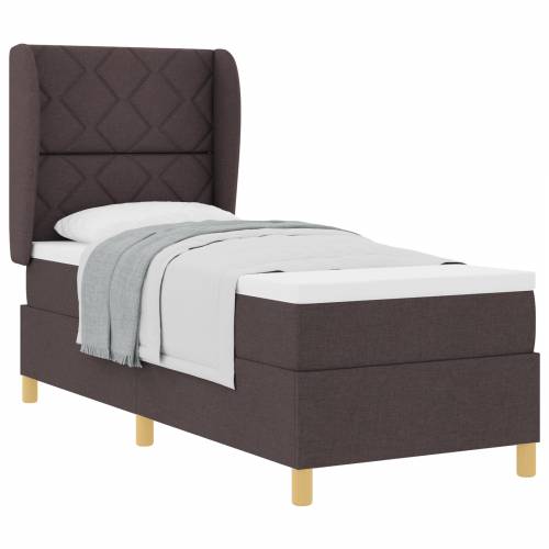 Box Spring Krevet s Madracem Tamnosmeđi 80x200 cm Tkanina Cijena