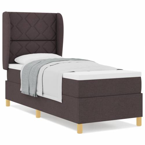 Box Spring Krevet s Madracem Tamnosmeđi 80x200 cm Tkanina Cijena