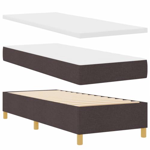 Box Spring Krevet s Madracem Tamnosmeđi 80x200 cm Tkanina Cijena