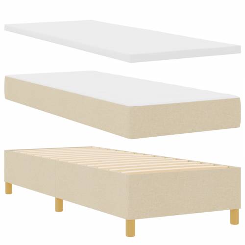 Krevet s boxspringom i madracem Krem 80x200 cm Tkanina Cijena