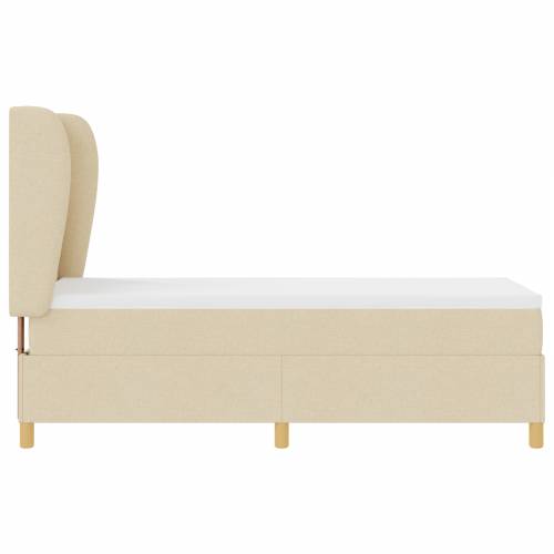 Krevet s boxspringom i madracem Krem 80x200 cm Tkanina Cijena