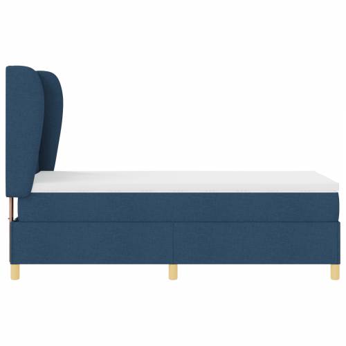 Box Spring Krevet s Madracem - Plava - 90x190 cm - Tkanina Cijena