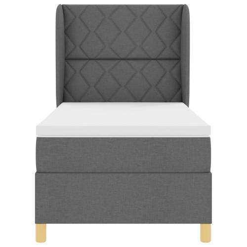 Box Spring krevet s madracem tamno sivi 90x200 cm Tkanina Cijena