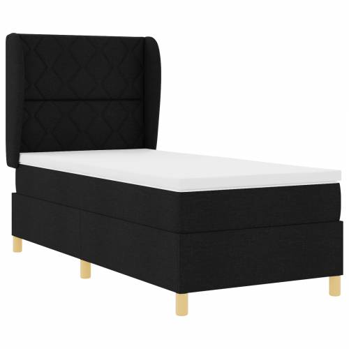 Box Spring Krevet s Madracem Crni 90x200 cm Tkanina Cijena